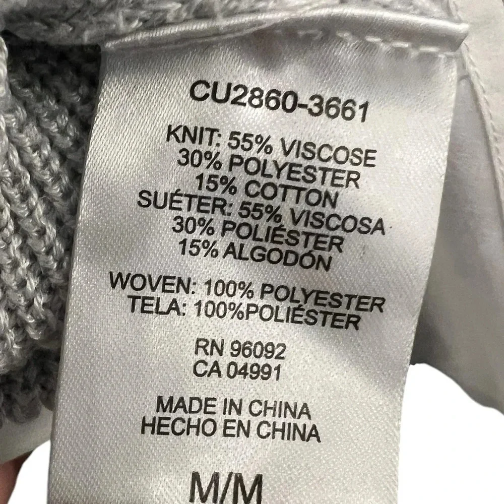 Hilary Radley Size Medium Layered Look Light Gray Sweater Academia Preppy Y2K - Picture 5 of 7